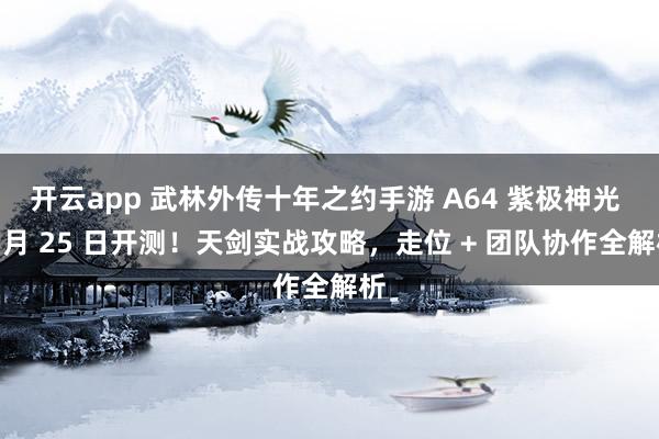 开云app 武林外传十年之约手游 A64 紫极神光 1 月 25 日开测！天剑实战攻略，走位 + 团队协作全解析