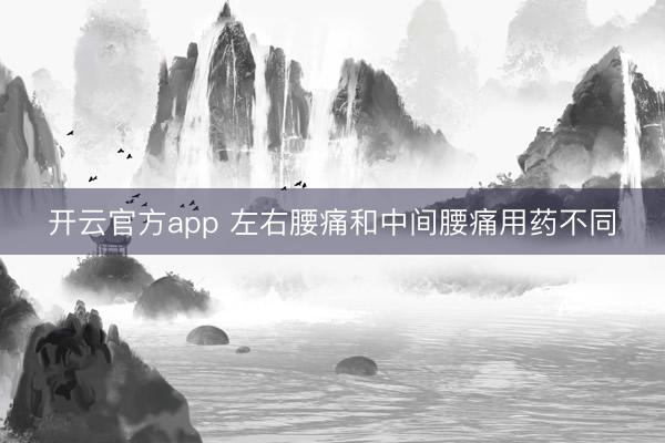 开云官方app 左右腰痛和中间腰痛用药不同
