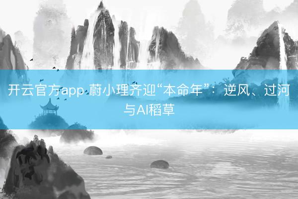 开云官方app 蔚小理齐迎“本命年”：逆风、过河与AI稻草