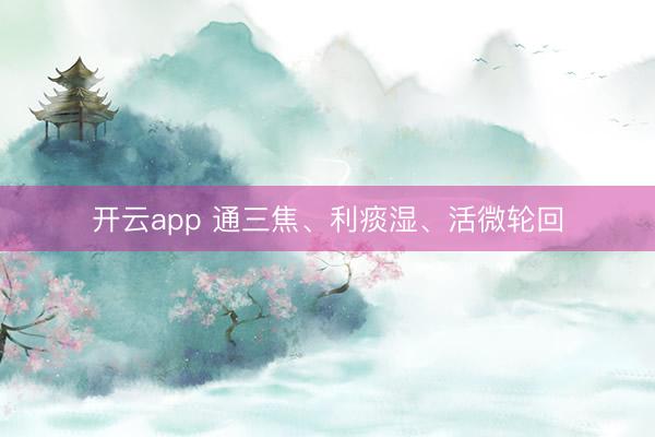 开云app 通三焦、利痰湿、活微轮回