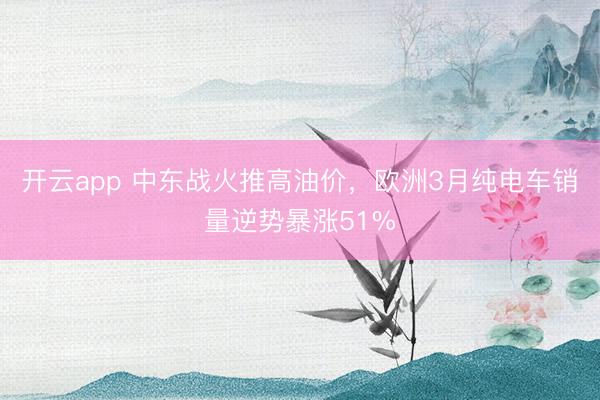 开云app 中东战火推高油价，欧洲3月纯电车销量逆势暴涨51%